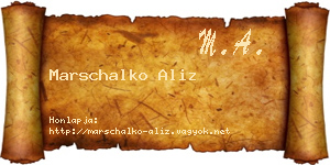 Marschalko Aliz névjegykártya